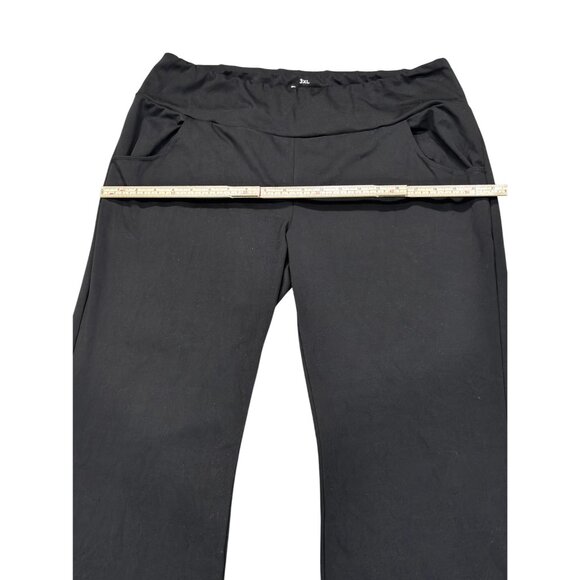 Black Flared Womens Active Pants 3XL Polyester/Elastane Blend With Pockets - Picture 7 of 8